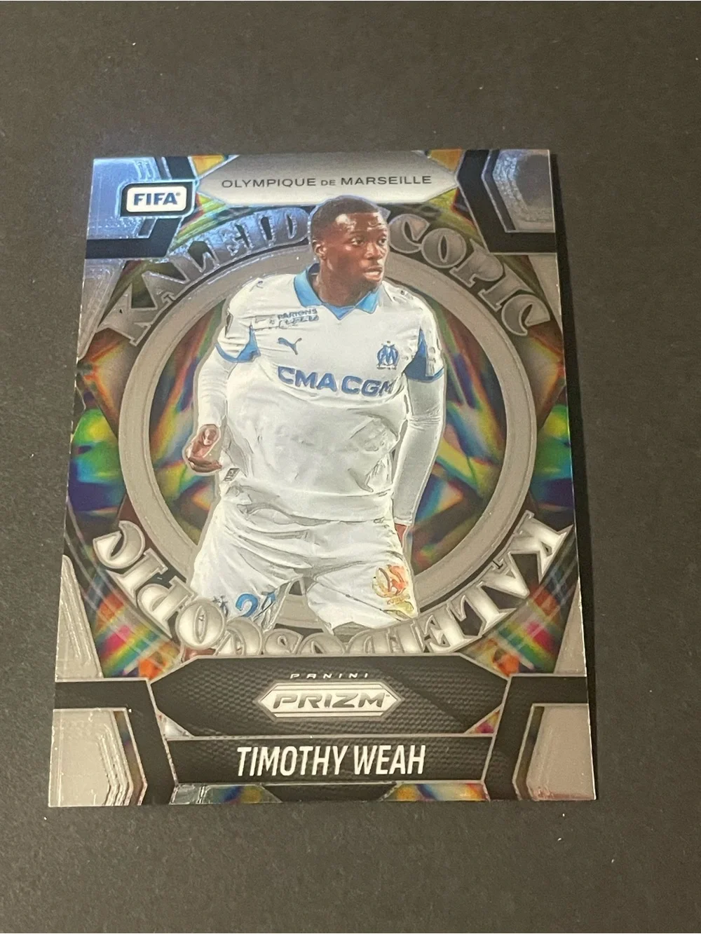 Panini 2023-24 Prizm FIFA Soccer Kaleidoscopic Timothy Weah #18 Marseille Insert